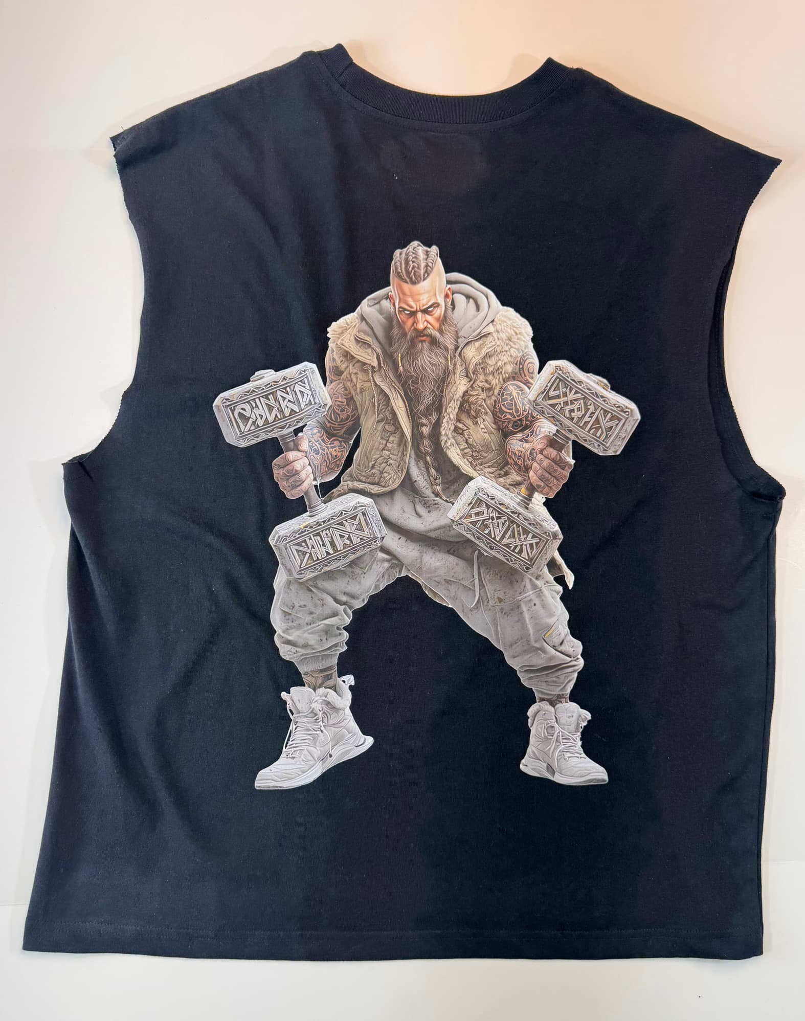 Shirt-Tank top Work Hard Black